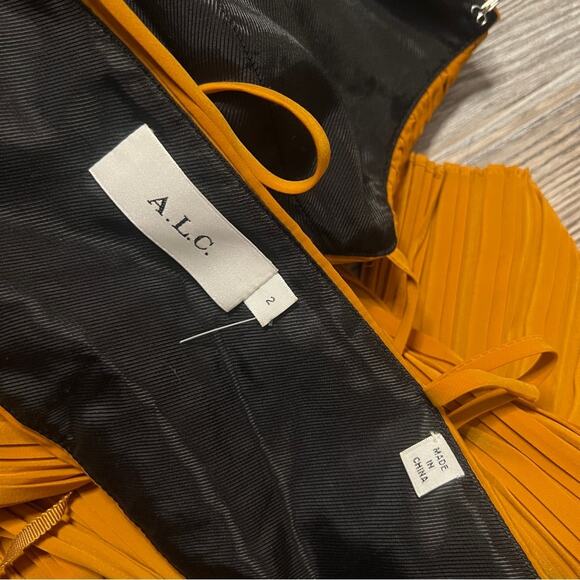 ALC Sienna V Neck Cutout Maxi Dress in Marigold sz 2 - Picture 10 of 10